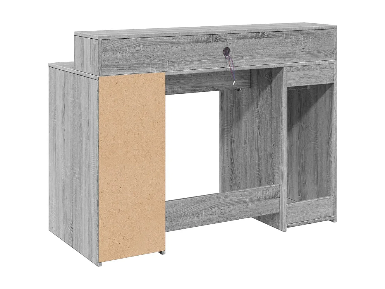 Sonoma Grey Bureau en LED-verlichting 120x55x91cm Gemaakt van bewerkt hout