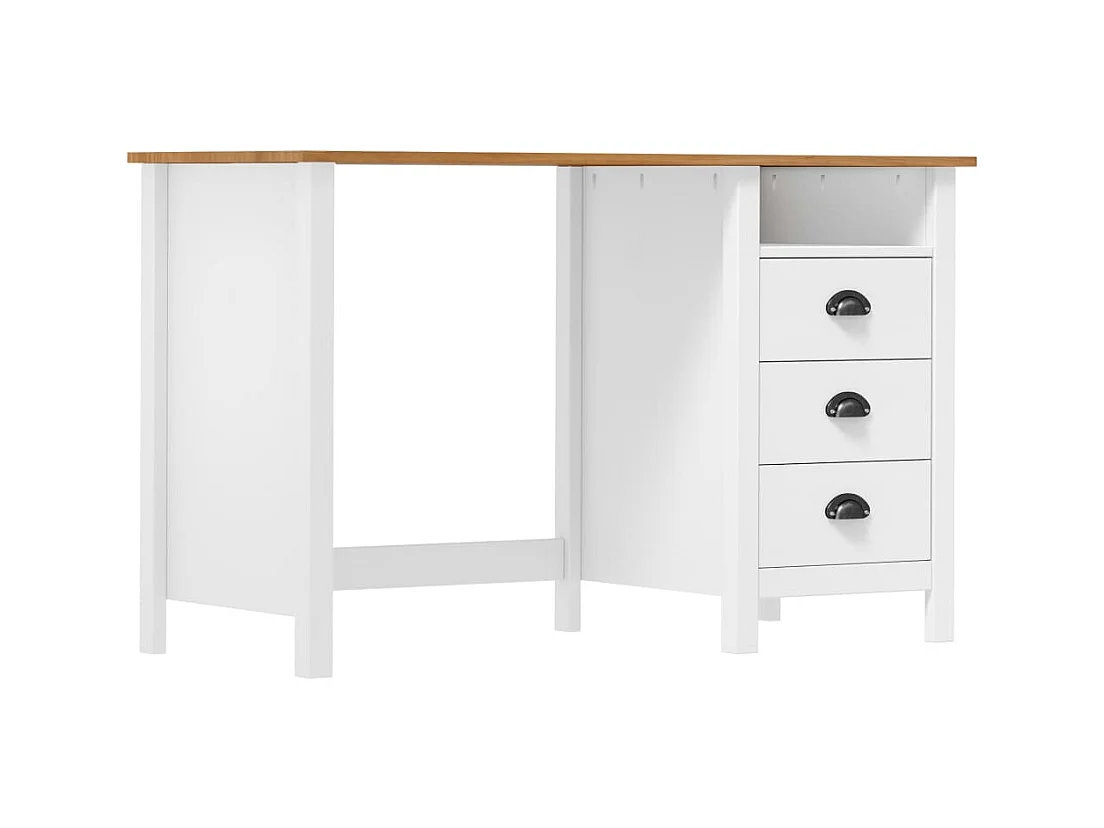 Scrivania Hill con 3 cassetti 120x50x74 cm Pino massello