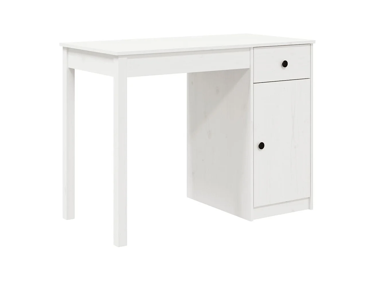 Bureau Blanc 100x50x75 cm Bois massif de pin