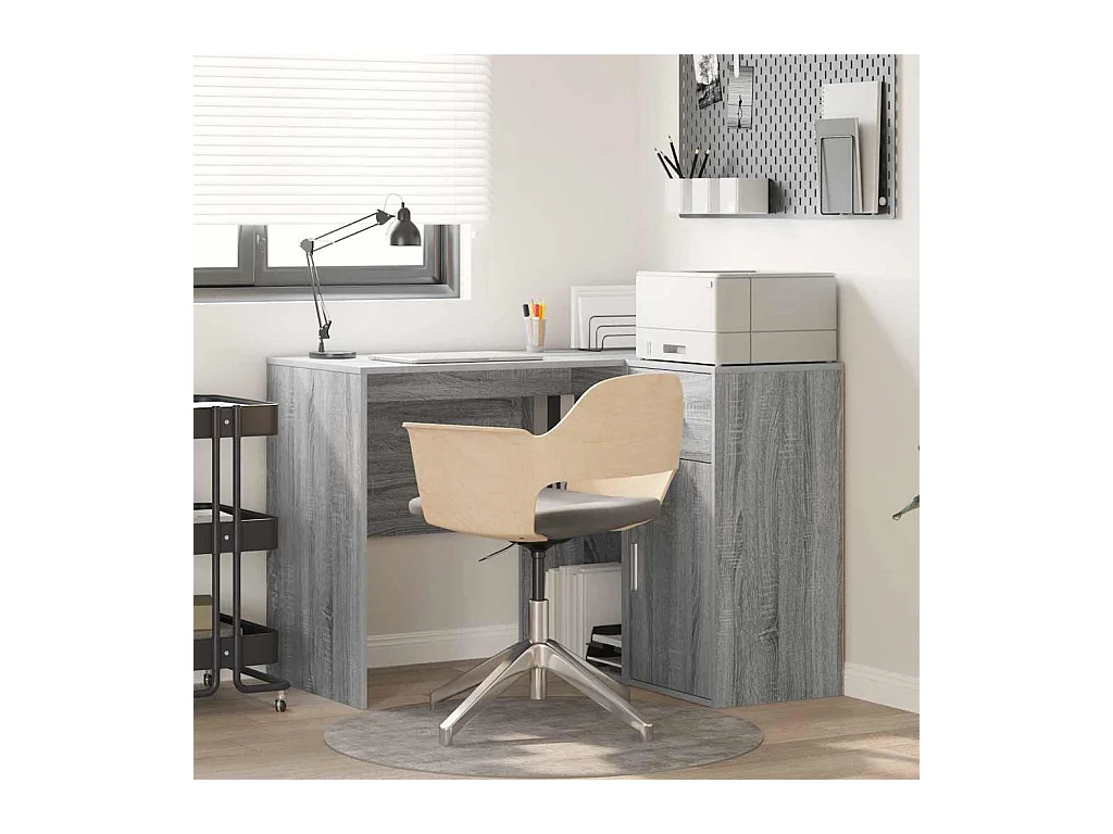 Bureau d'angle avec tiroir 2 pcs Sonoma gris 102 x 50 x 75 cm