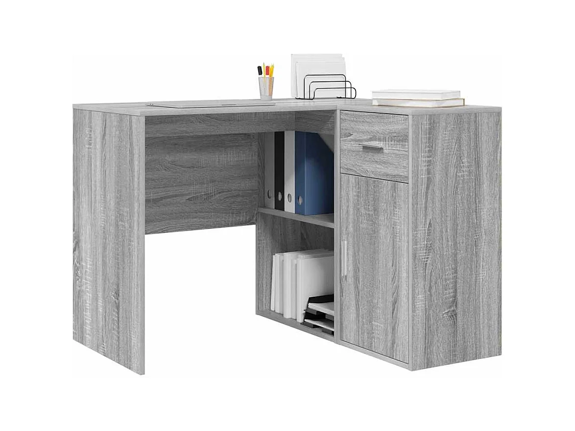 Bureau d'angle avec tiroir 2 pcs Sonoma gris 102 x 50 x 75 cm