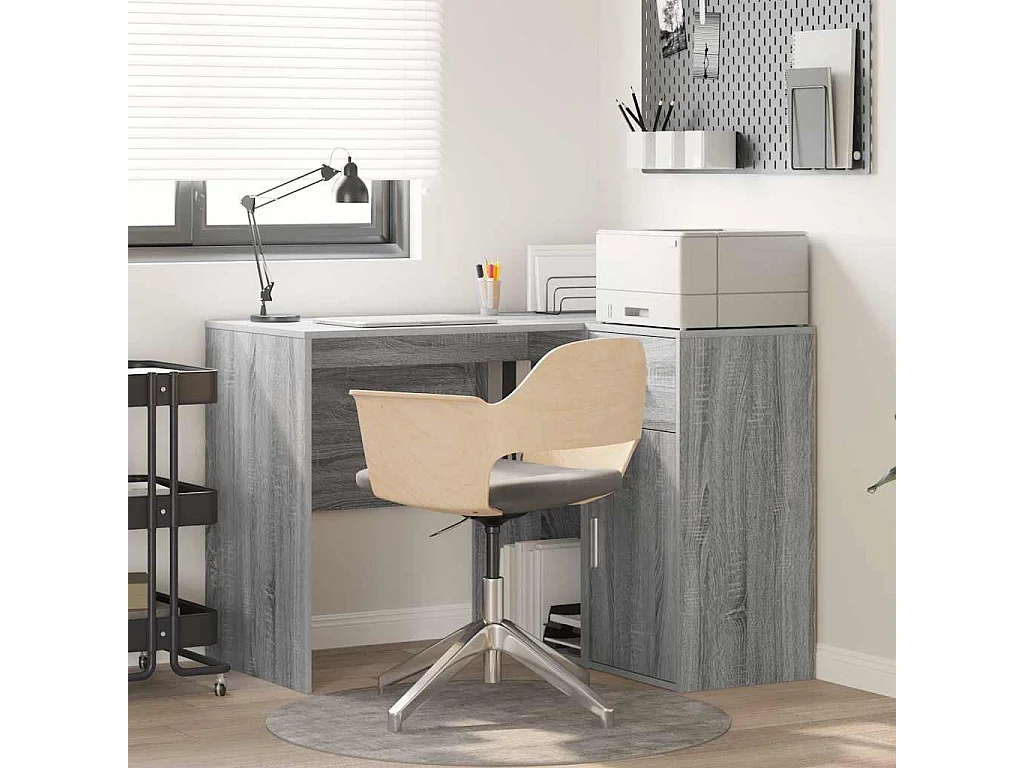 Bureau d'angle avec tiroir 2 pcs Sonoma gris 102 x 50 x 75 cm