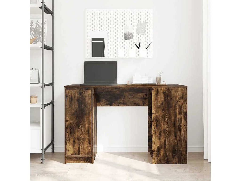 Bureau chêne fumé 120x42x76 cm bois d'ingénierie