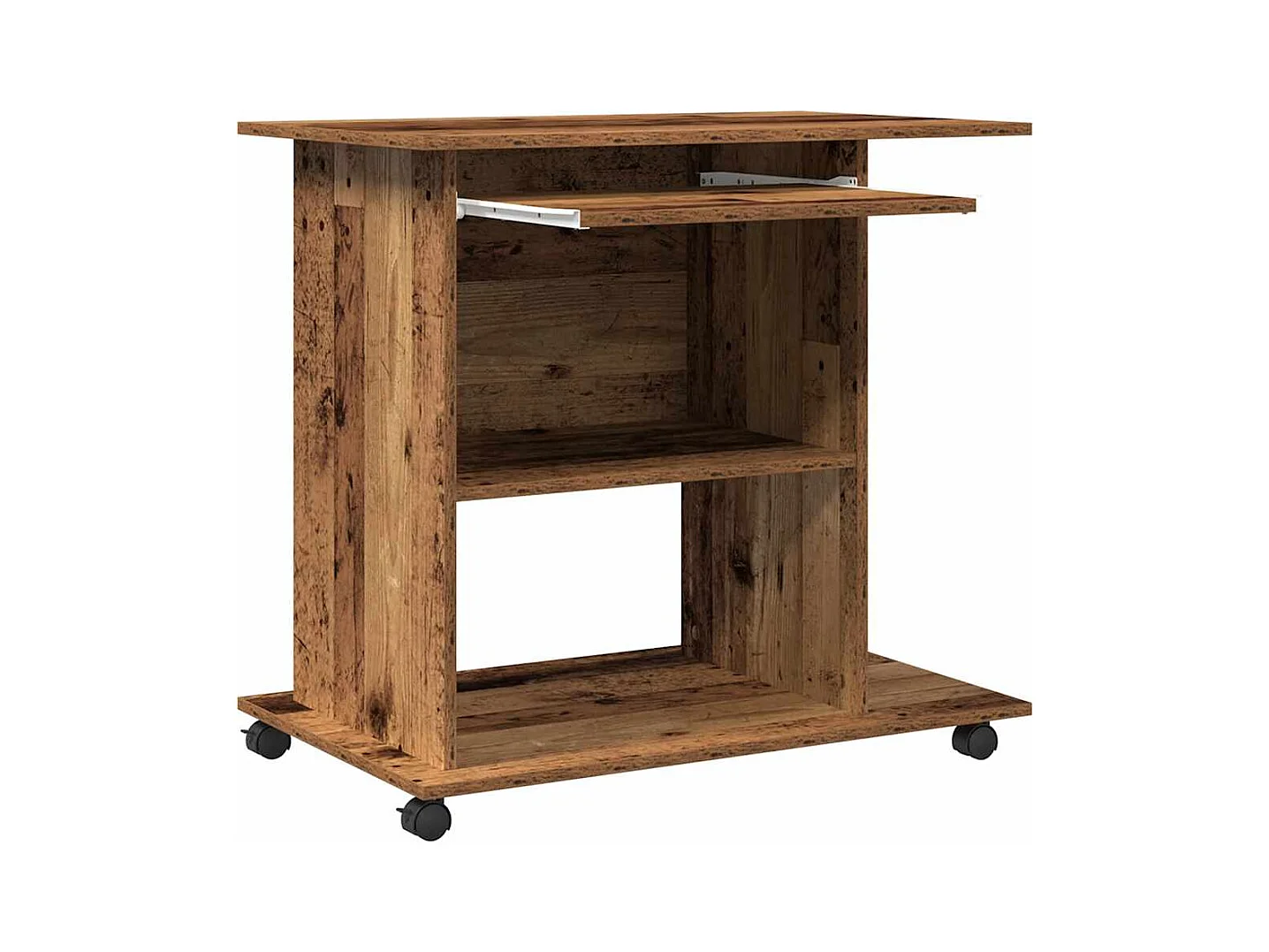 Bureau d'ordinateur vieux bois 80x50x75 cm bois d'ingénierie