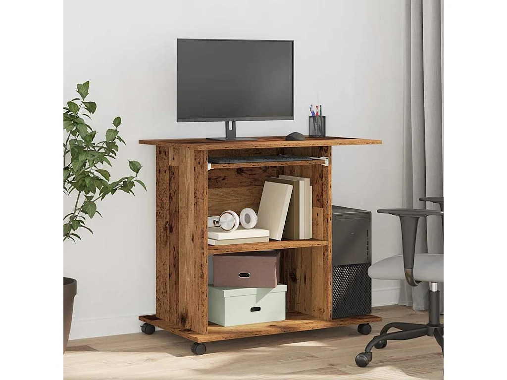 Scrivania per computer in legno antico 80x50x75 cm in legno ingegnerizzato