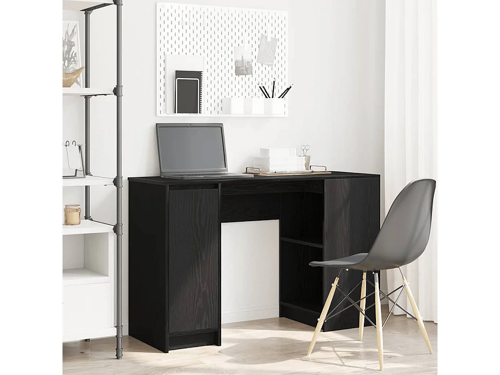 Bureau chêne noir 120x42x76 cm bois d'ingénierie
