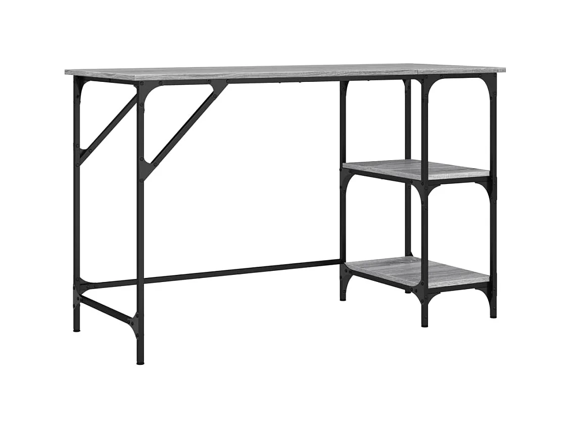 Bureau sonoma gris 120x50x75 cm métal et bois d'ingénierie