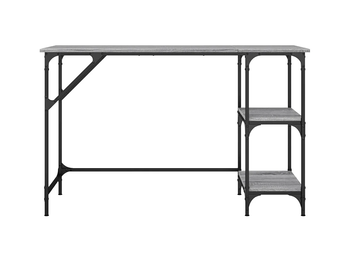 Bureau sonoma gris 120x50x75 cm métal et bois d'ingénierie