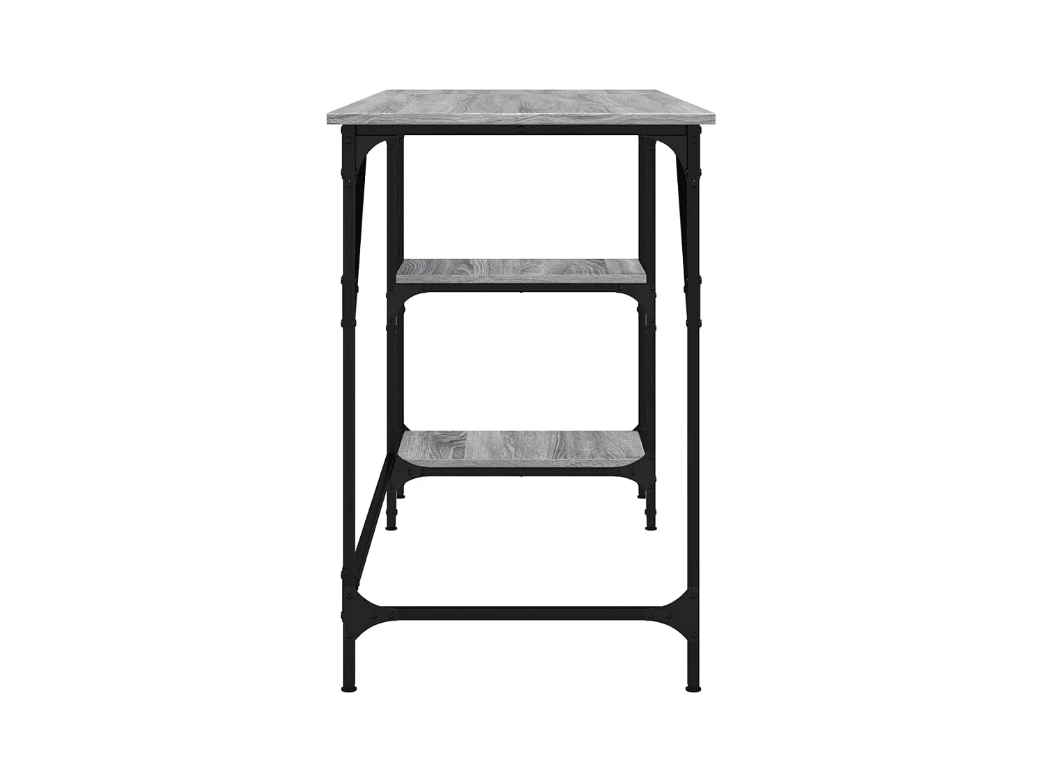 Bureau sonoma gris 120x50x75 cm métal et bois d'ingénierie