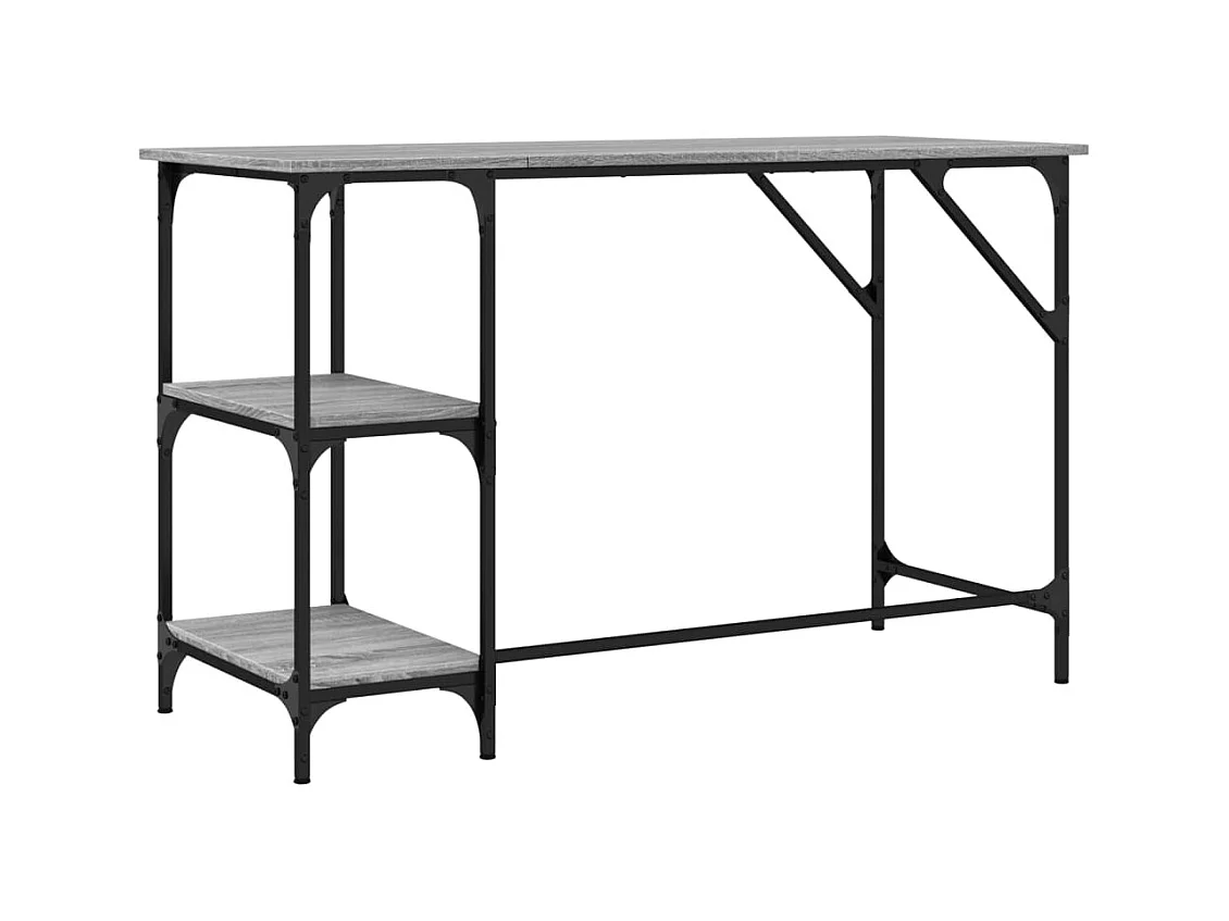 Bureau sonoma gris 120x50x75 cm métal et bois d'ingénierie