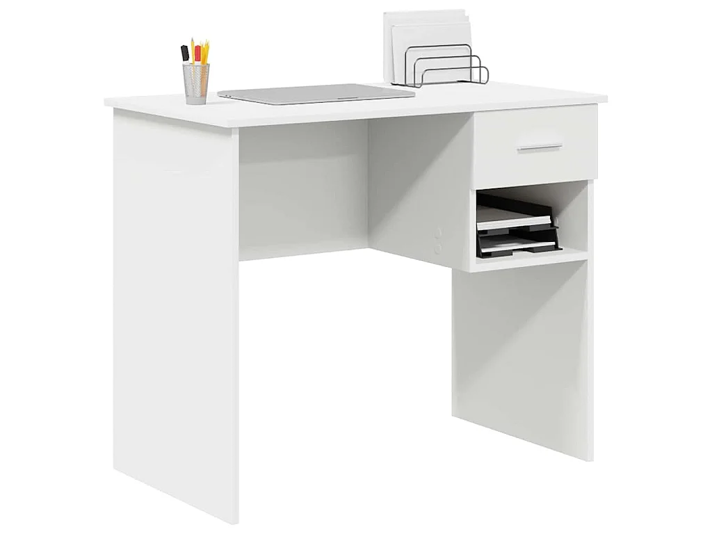 Scrivania con cassetto Bianco 90 x 49,5 x 75 cm Legno ingegnerizzato