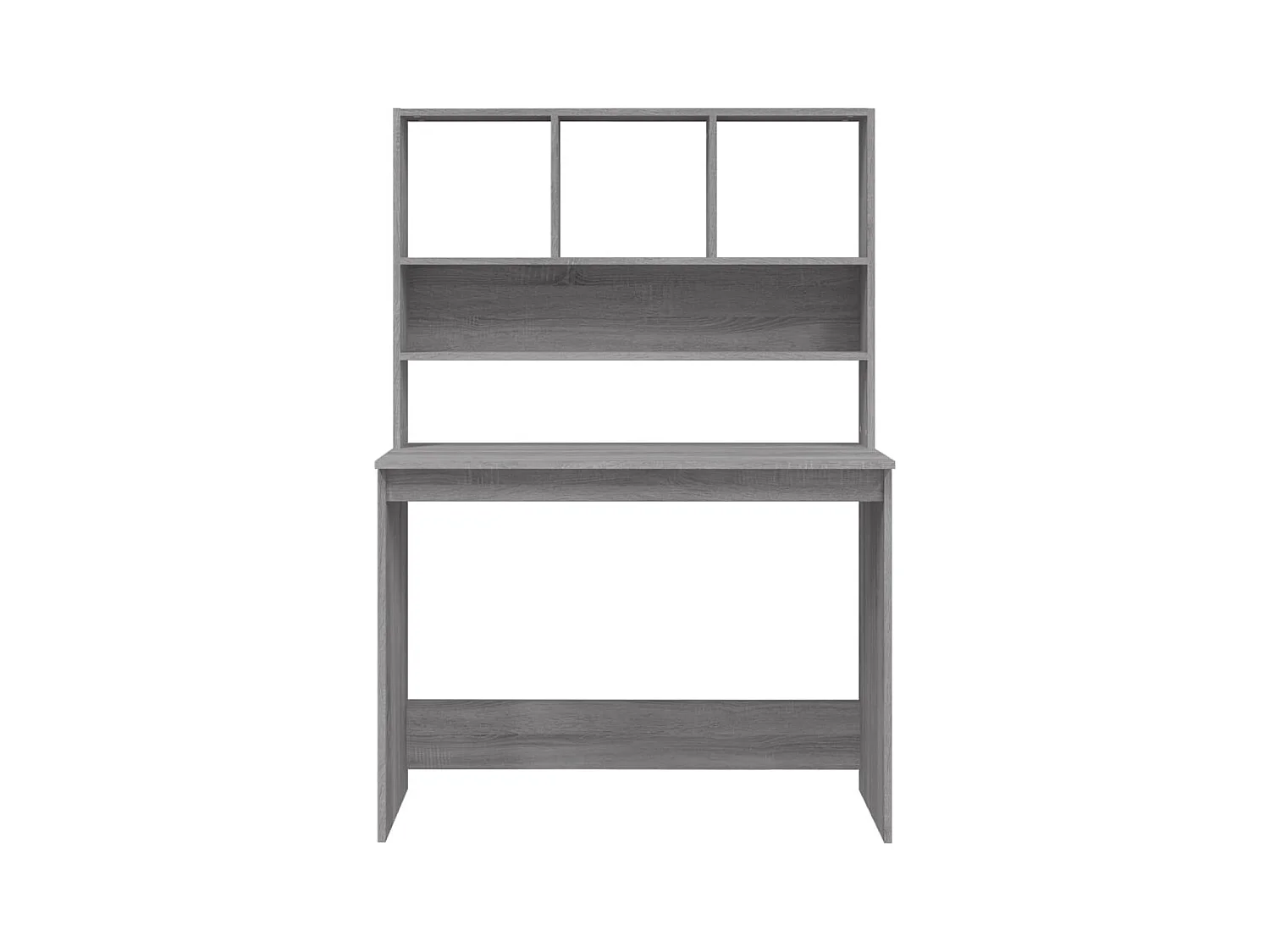 Escritorio Sonoma gris con estantes de madera de ingeniería, 102 x 45 x 148 cm