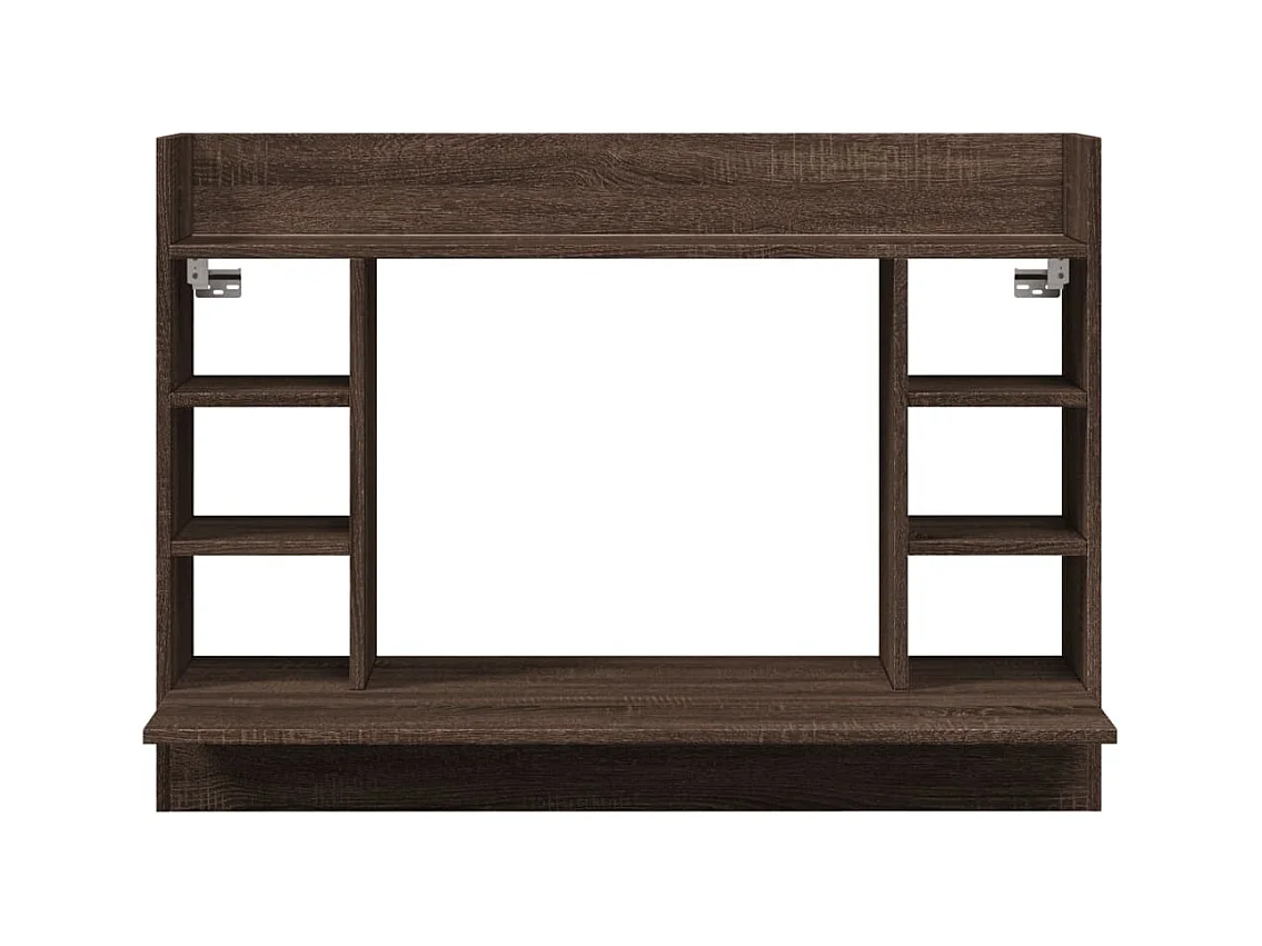 Scrivania a muro in rovere marrone 105x48x75 cm in legno ingegnerizzato