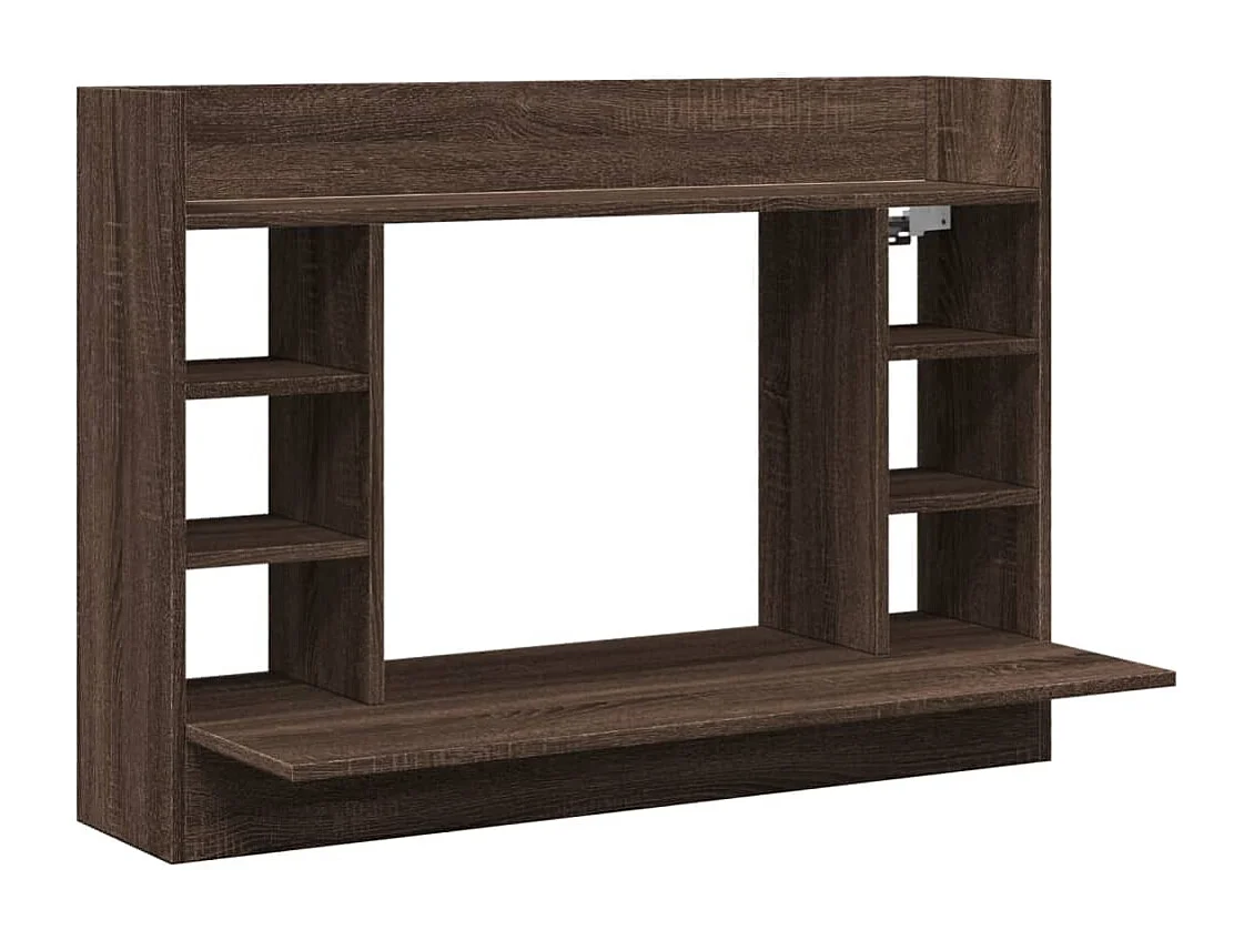 Bureau mural chêne marron 105x48x75 cm bois d'ingénierie