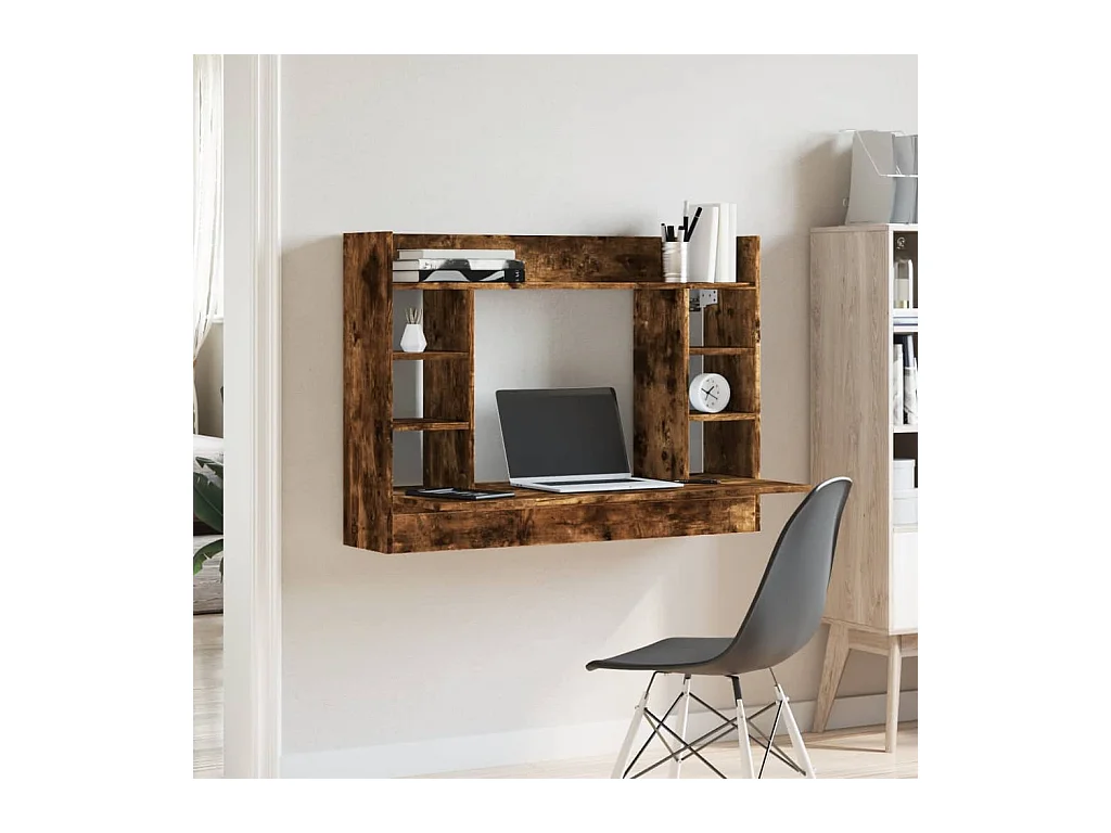 Escritorio de pared roble ahumado 105x48x75 cm madera de ingeniería
