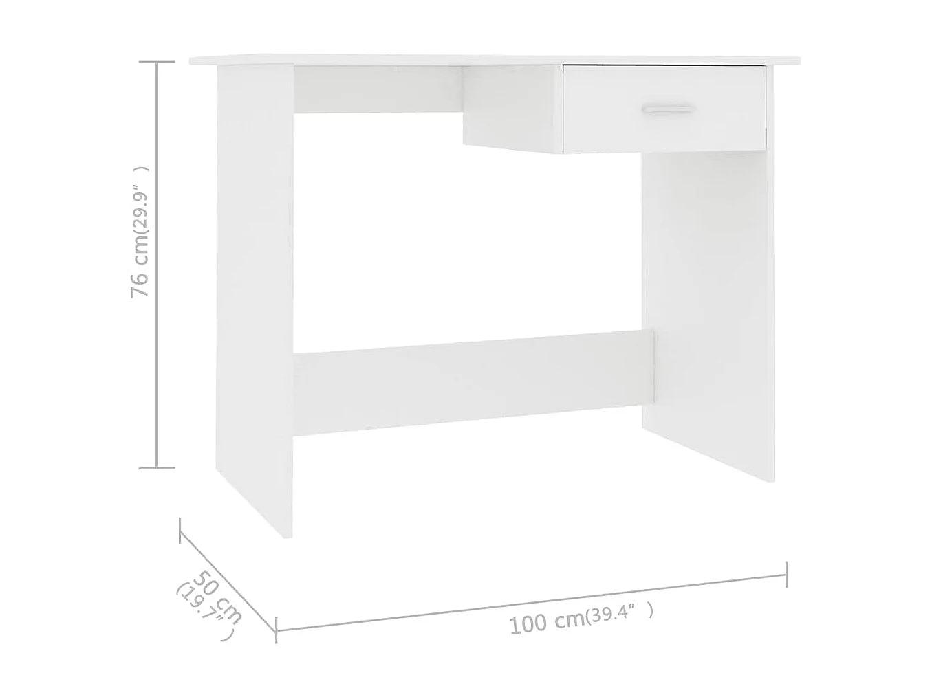 Scrivania bianca 100 x 50 x 76 cm in legno ingegnerizzato