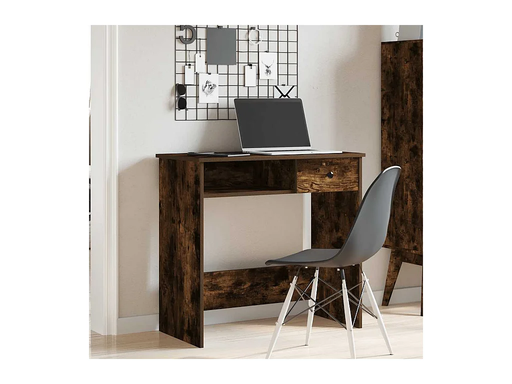 Bureau chêne fumé 80x40x75 cm bois d'ingénierie