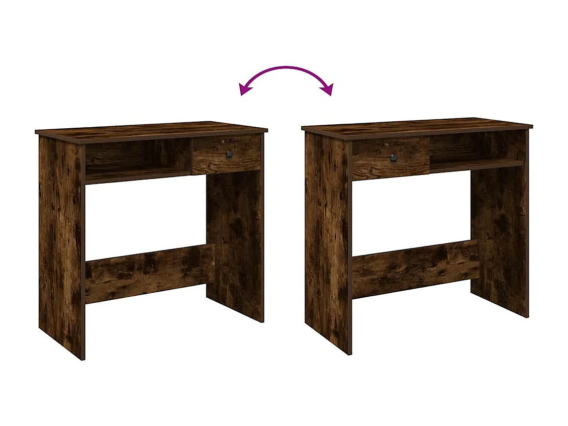 Bureau chêne fumé 80x40x75 cm bois d'ingénierie