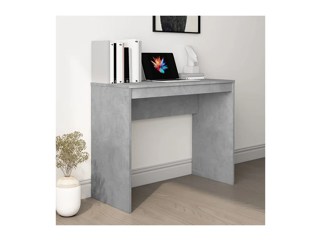 Escritorio de hormigón gris 90x40x72 cm Madera de ingeniería