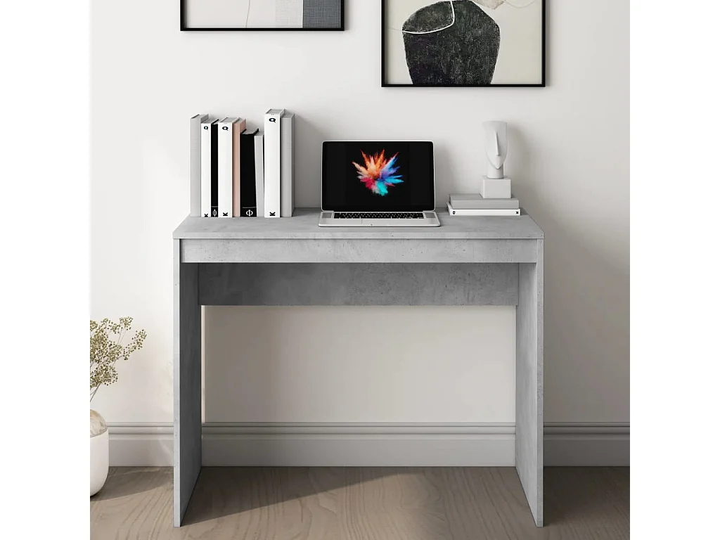 Escritorio de hormigón gris 90x40x72 cm Madera de ingeniería