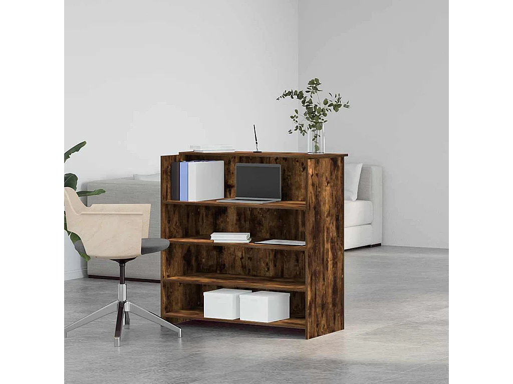 Bureau de réception chêne fumé 100x50x103,5cm bois d'ingénierie