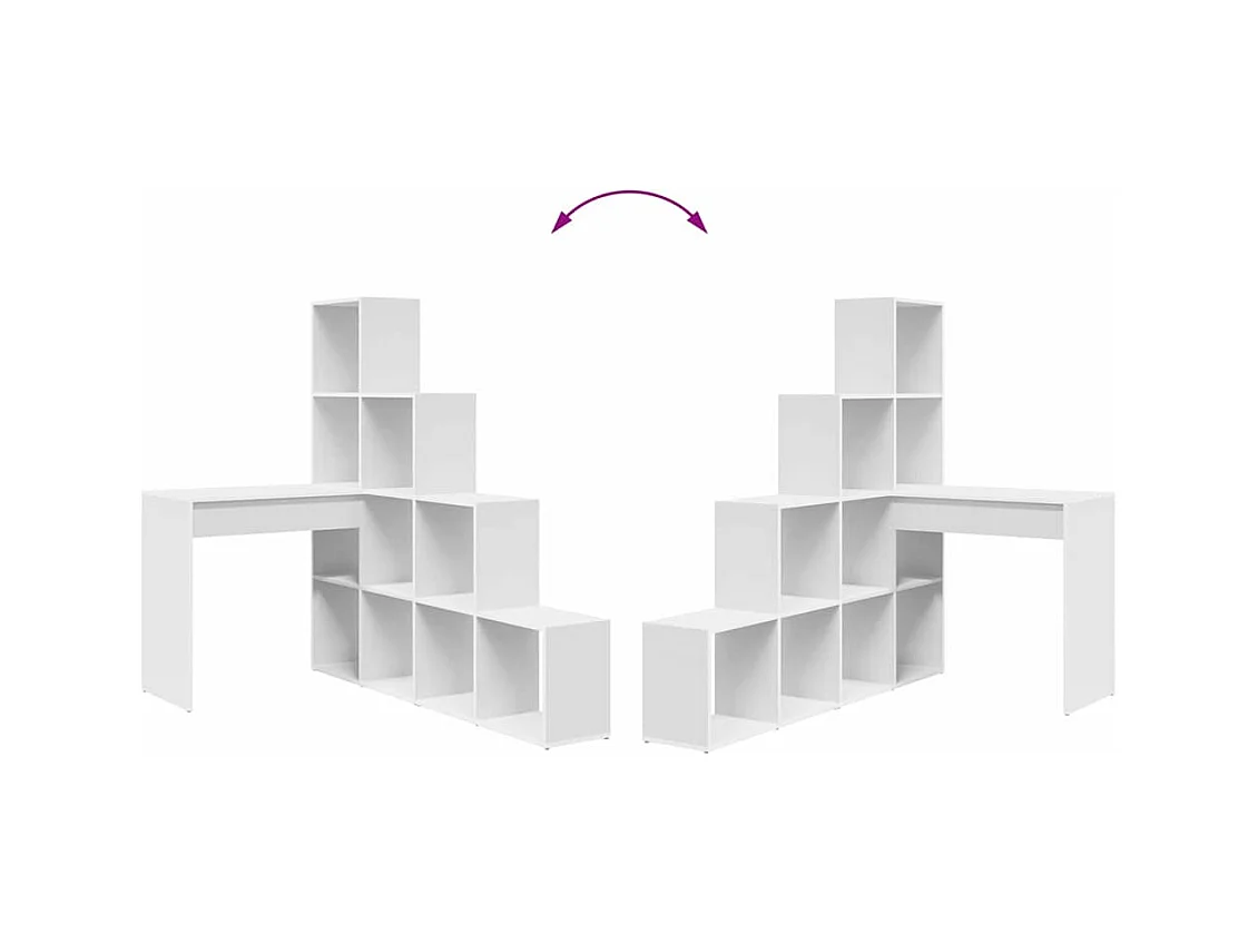 Scrivania angolare bianca 101,5 x 149,5 x 149,5 cm in legno ingegnerizzato