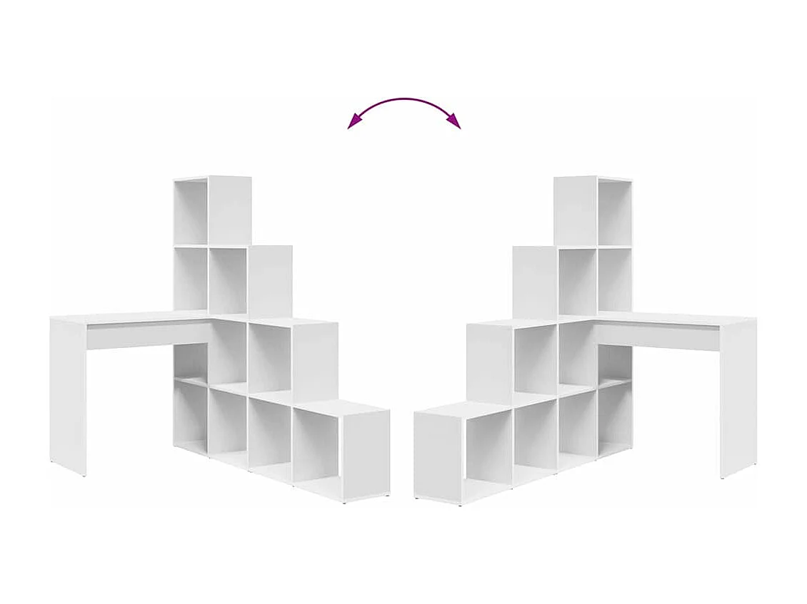 Bureau d'angle Blanc 101.5 x 149.5 x 149.5 cm Bois d'ingénierie