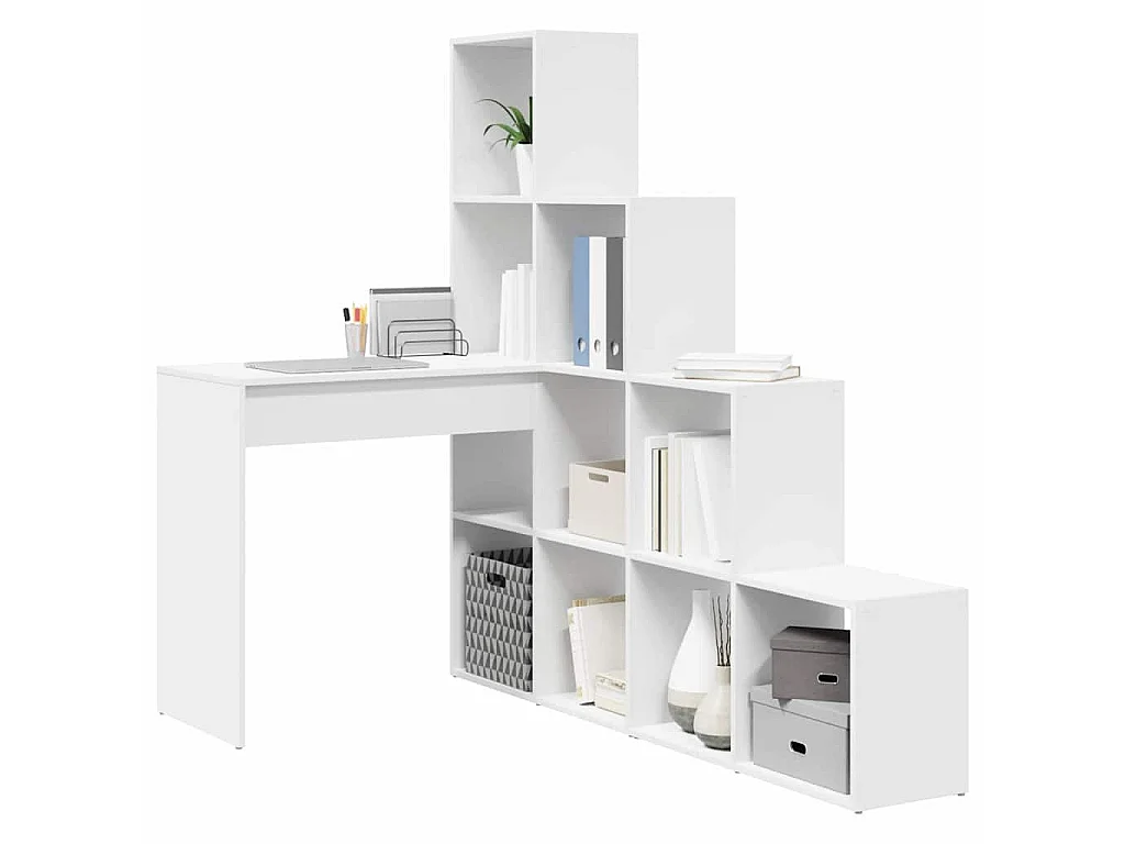 Escritorio de esquina blanco 101,5 x 149,5 x 149,5 cm Madera de ingeniería