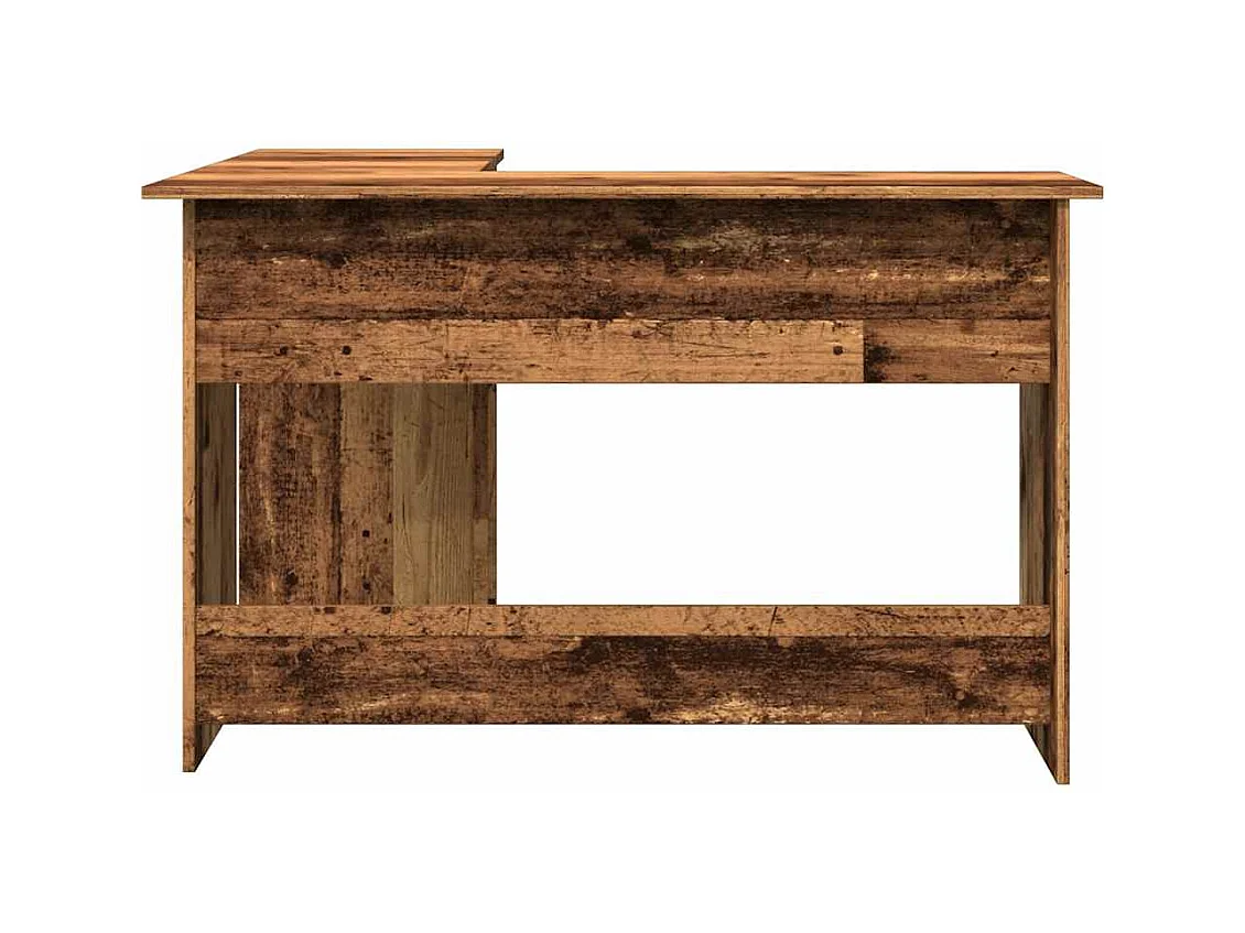 Bureau d'angle vieux bois 120x140x75 cm bois d'ingénierie