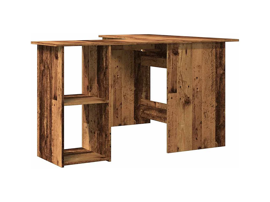 Bureau d'angle vieux bois 120x140x75 cm bois d'ingénierie
