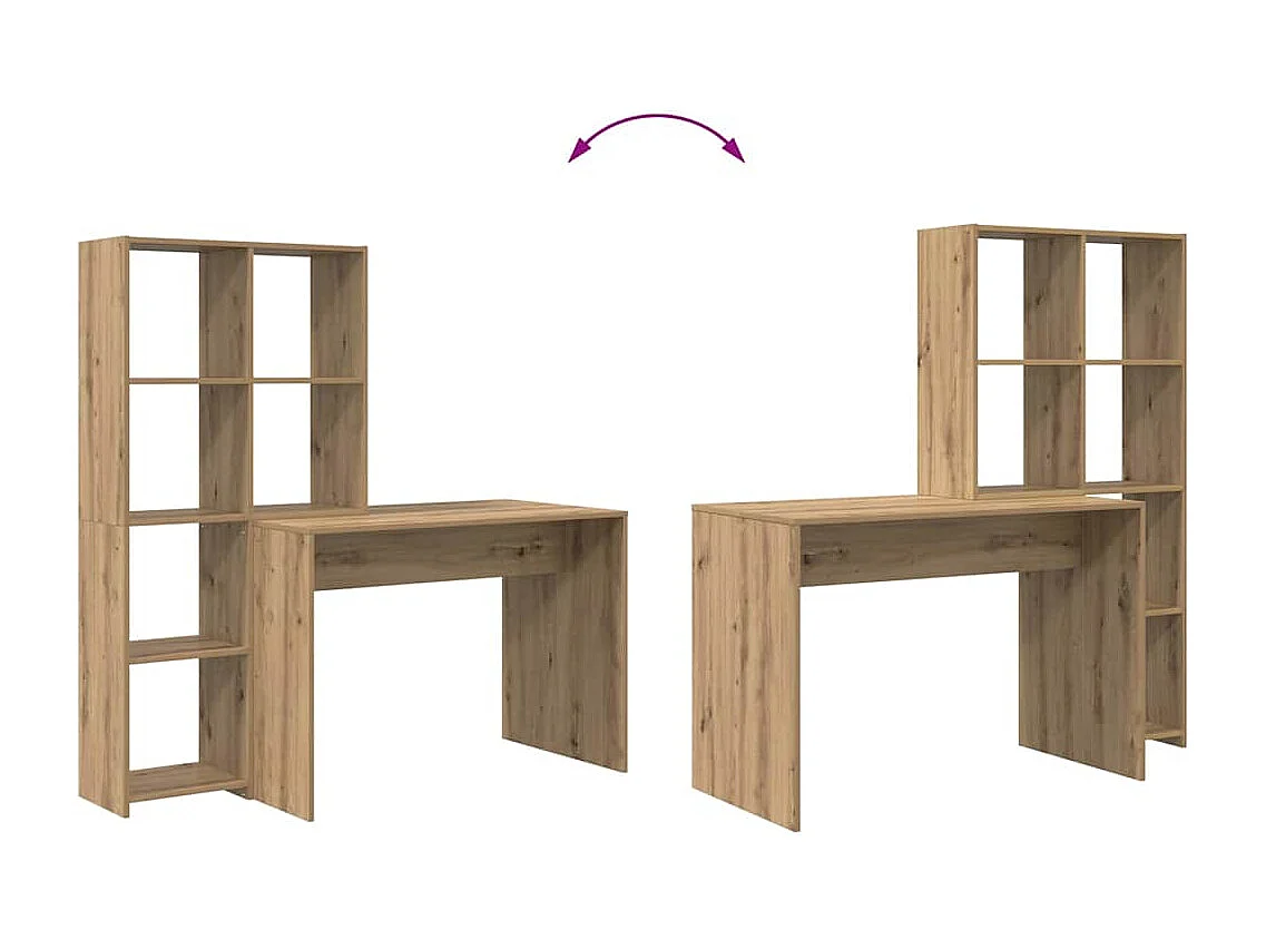 Scrivania in rovere realizzata a mano 138,5 x 55 x 143 cm Legno ingegnerizzato