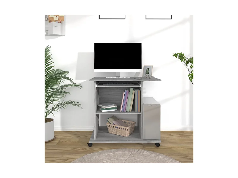 Sonoma Grey Computerbureau 80x50x75 cm Gemaakt van bewerkt hout