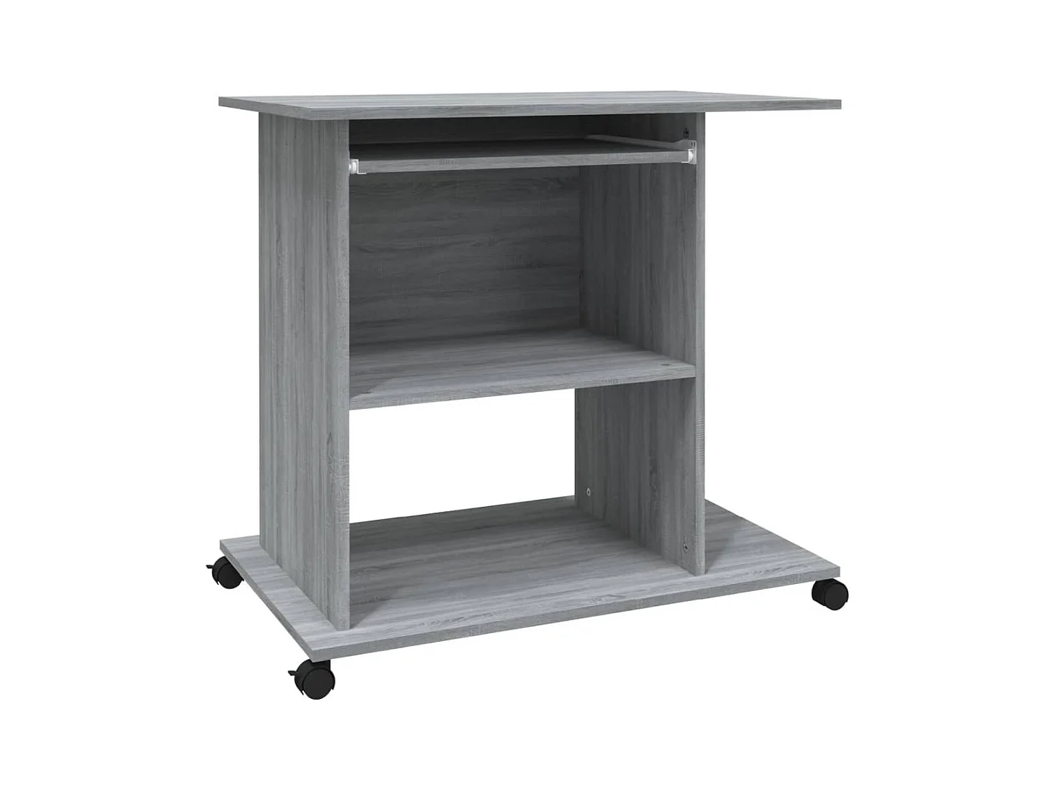 Escritorio de computadora Sonoma gris 80x50x75 cm Madera de ingeniería