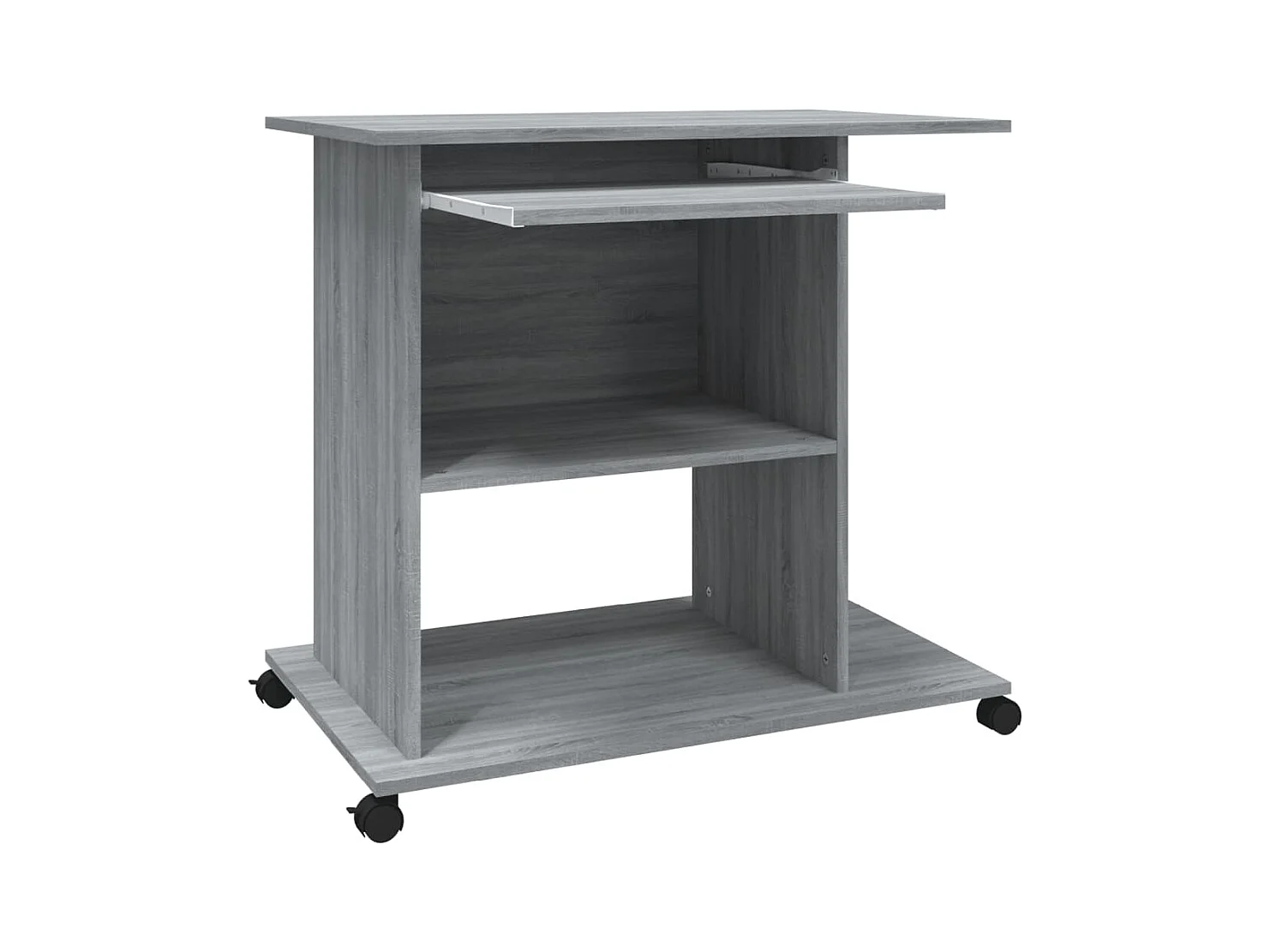 Escritorio de computadora Sonoma gris 80x50x75 cm Madera de ingeniería