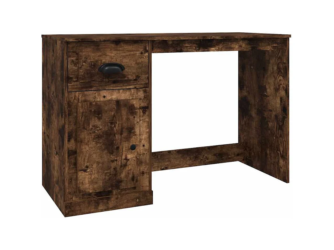 Bureau met lade gerookt eiken 115x50x75 cm bewerkt hout