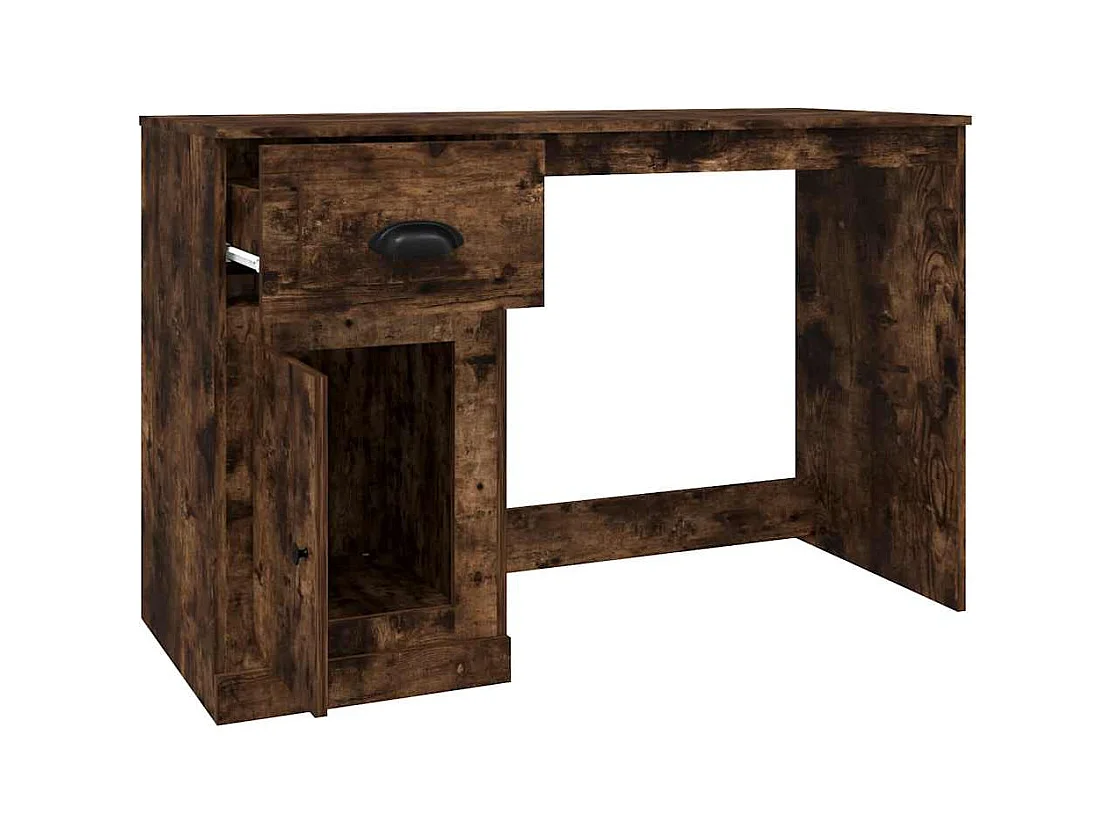 Bureau met lade gerookt eiken 115x50x75 cm bewerkt hout