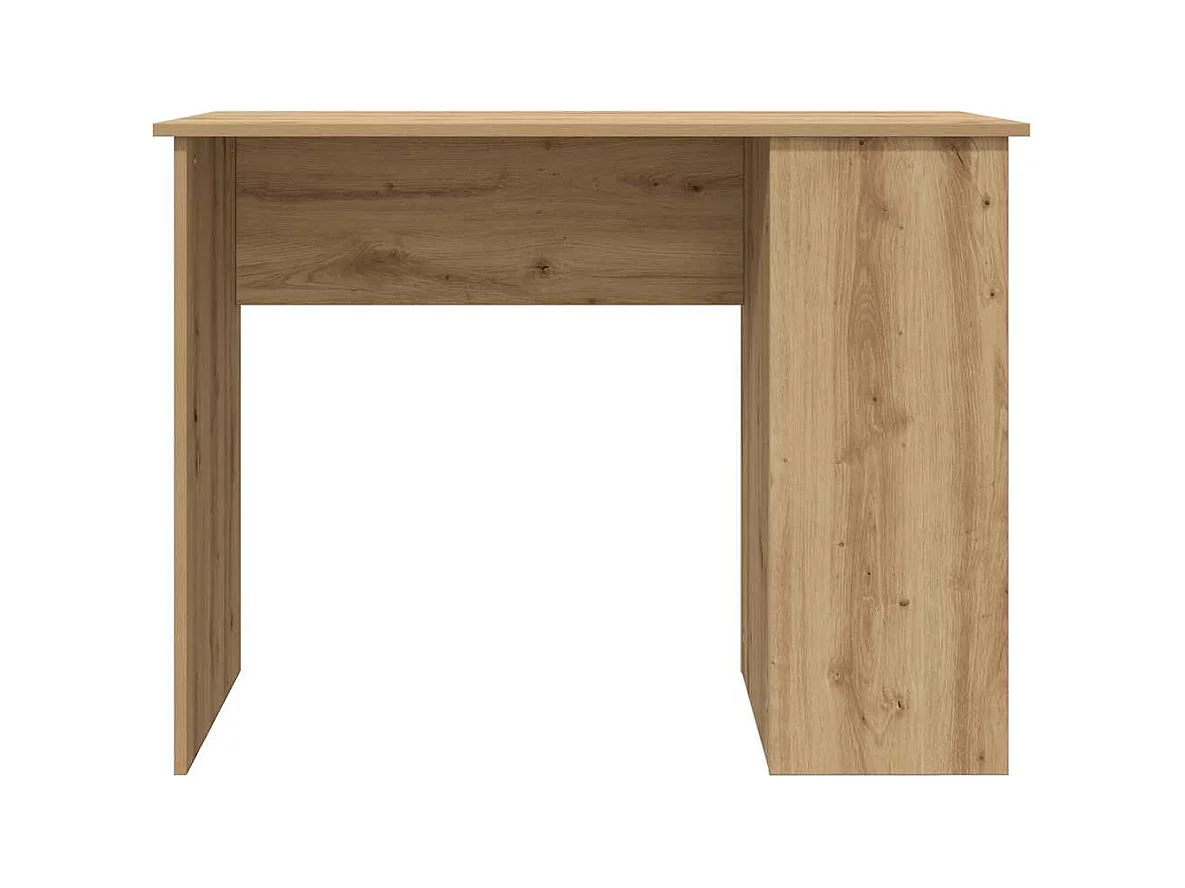 Bureau chêne artisanal 100x55x75 cm bois d'ingénierie
