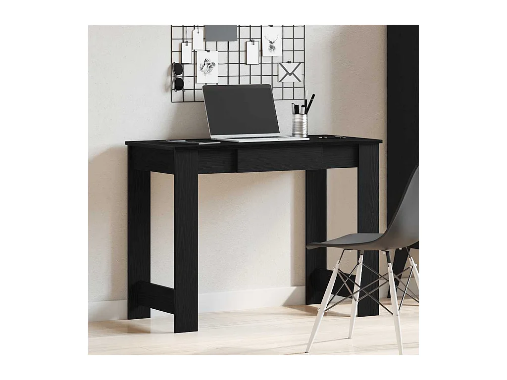 Bureau noir 100x45x75 cm bois d'ingénierie