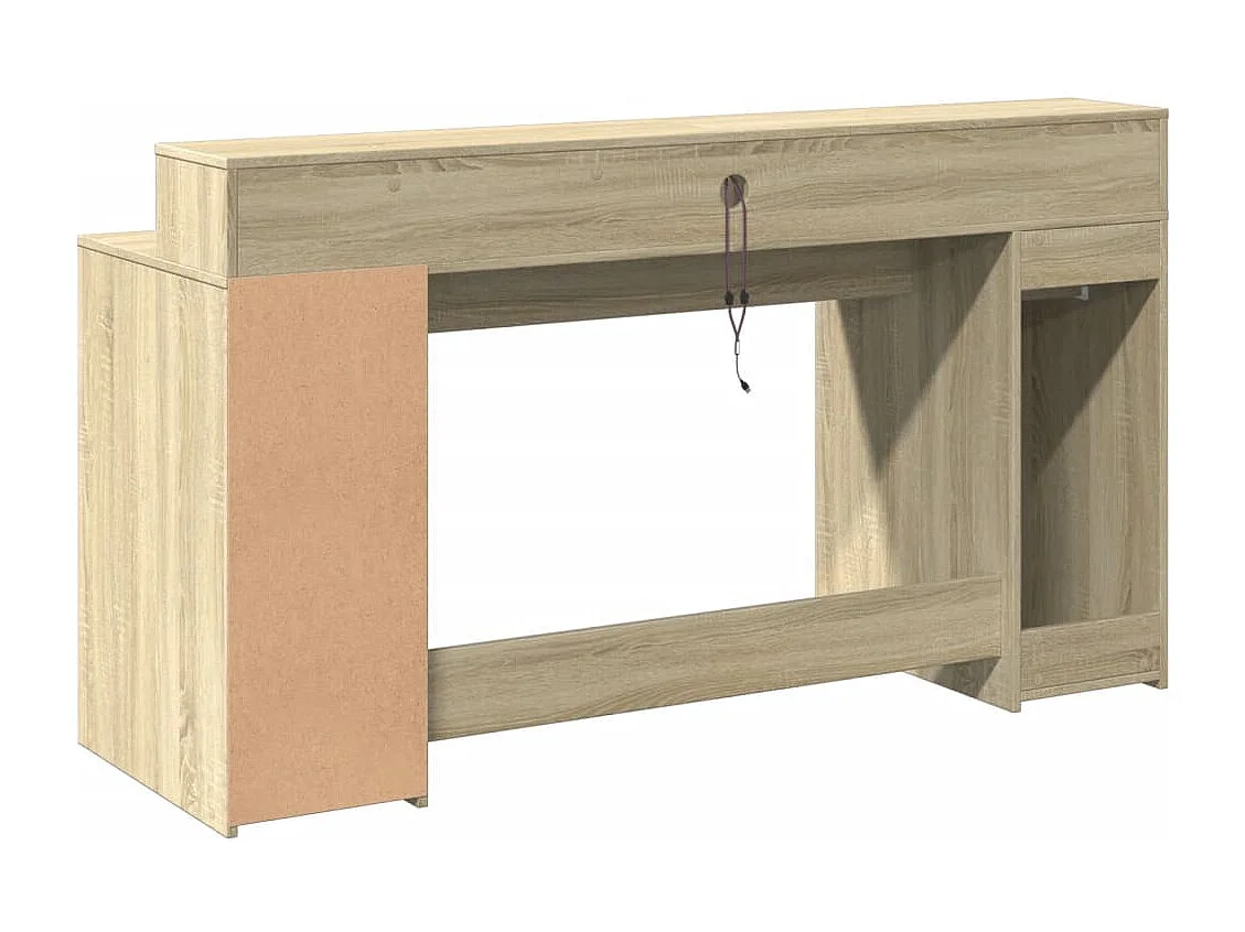 Escritorio con luces LED de madera de ingeniería de roble Sonoma