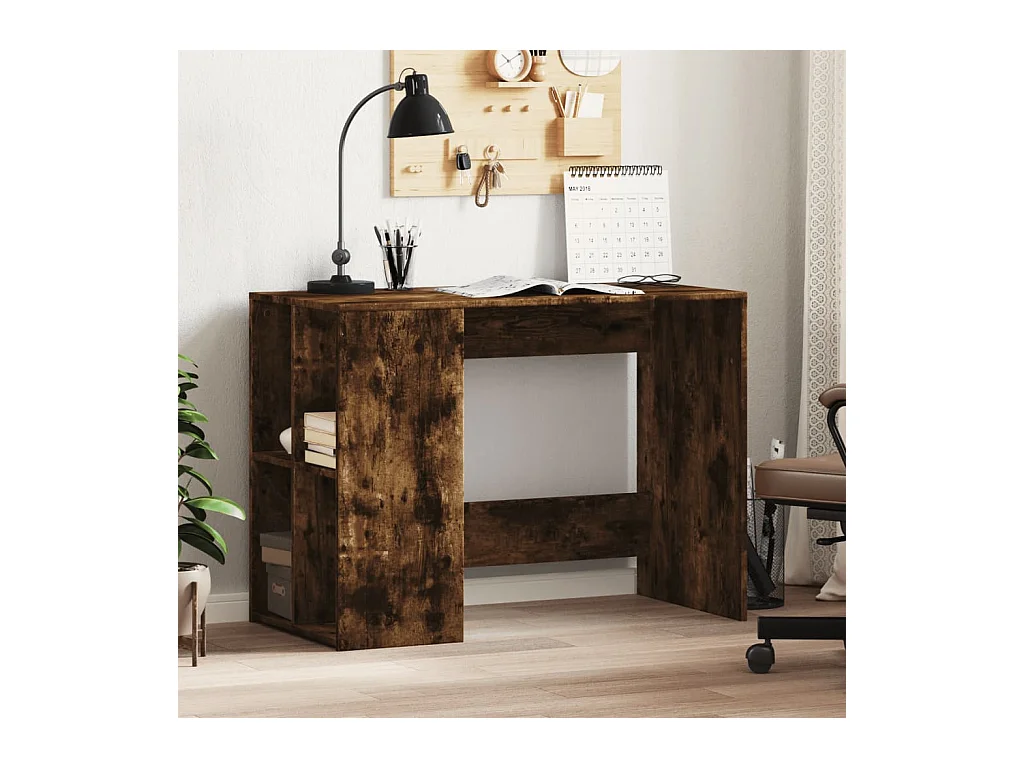 Escritorio de roble ahumado 102x50x75 cm madera de ingeniería