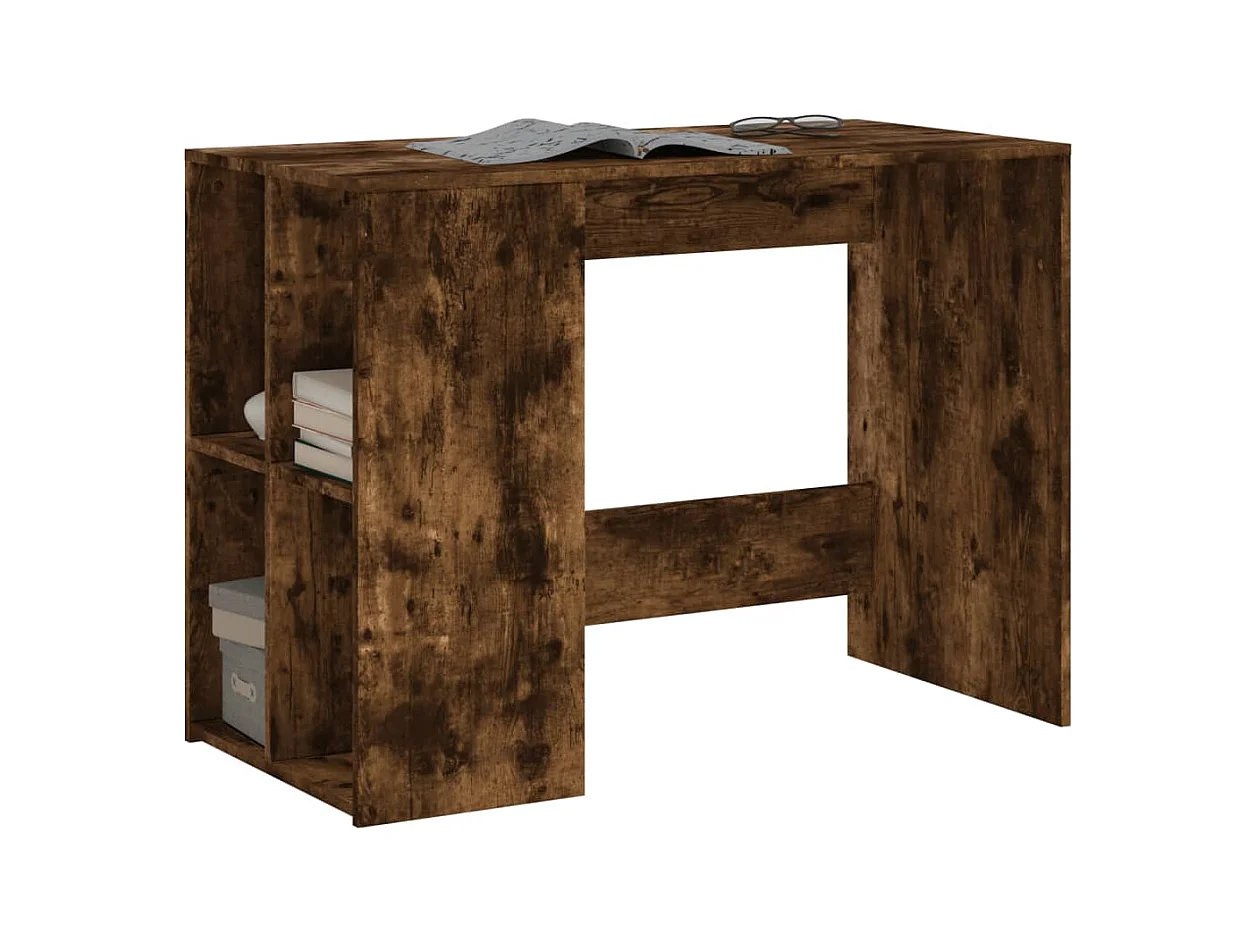 Escritorio de roble ahumado 102x50x75 cm madera de ingeniería