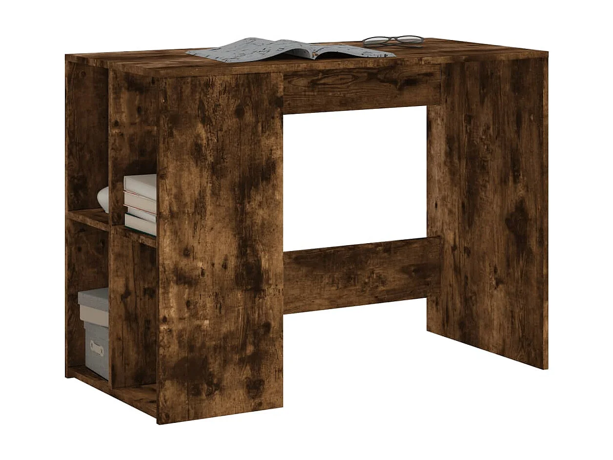 Scrivania in rovere affumicato 102x50x75 cm in legno ingegnerizzato