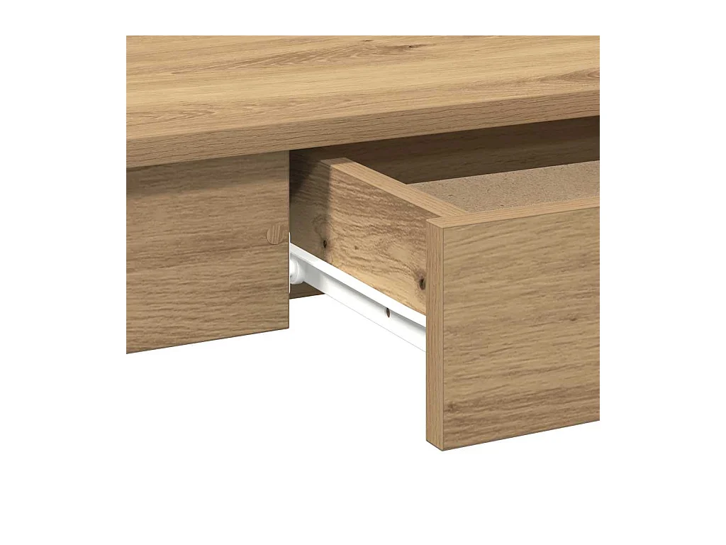 Bureau chêne artisanal 100x45x75 cm bois d'ingénierie