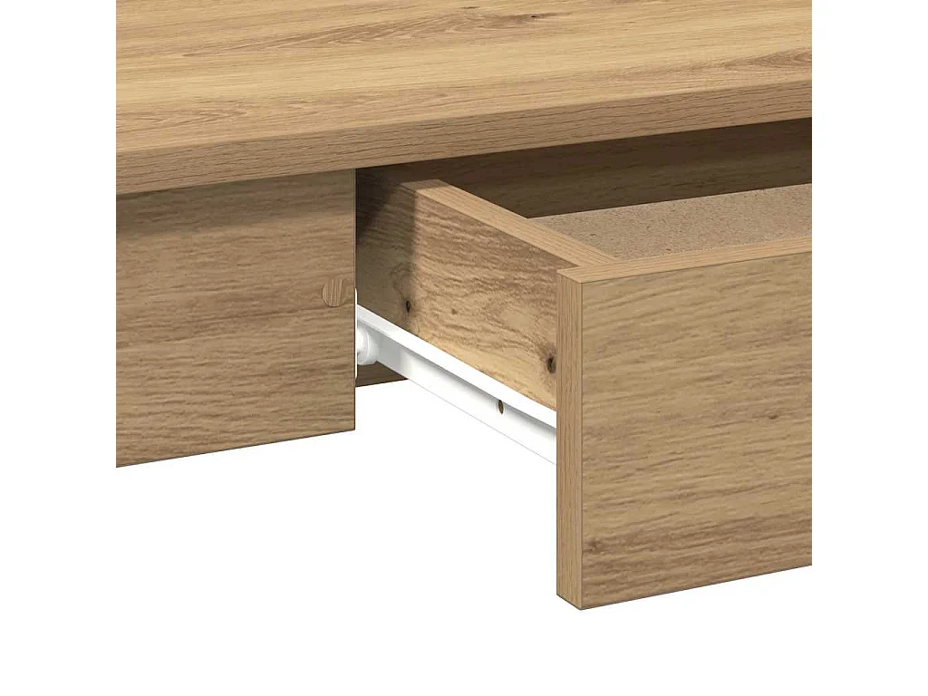 Bureau chêne artisanal 100x45x75 cm bois d'ingénierie