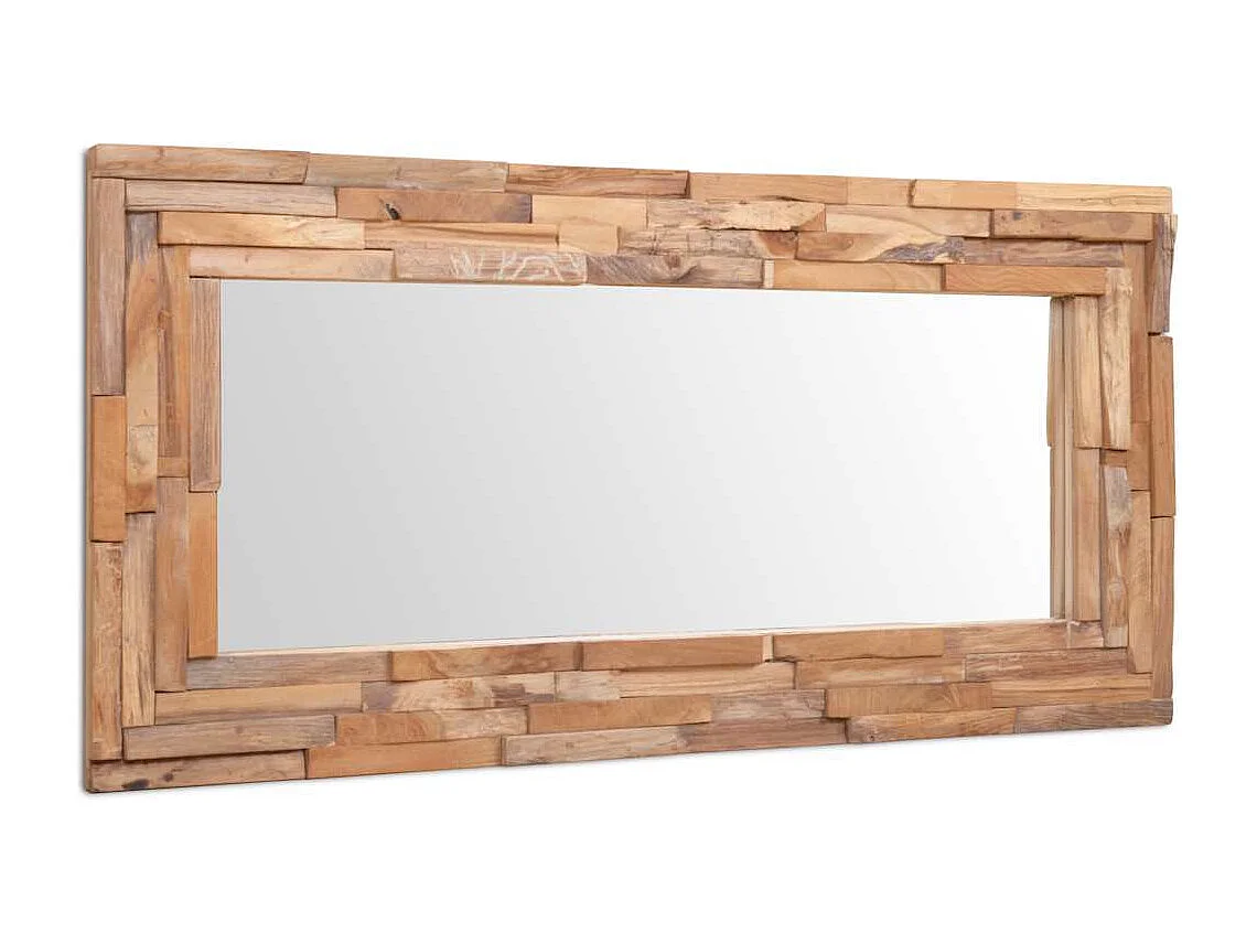Dekorativer Spiegel Teak 120x60 cm Rechteckig