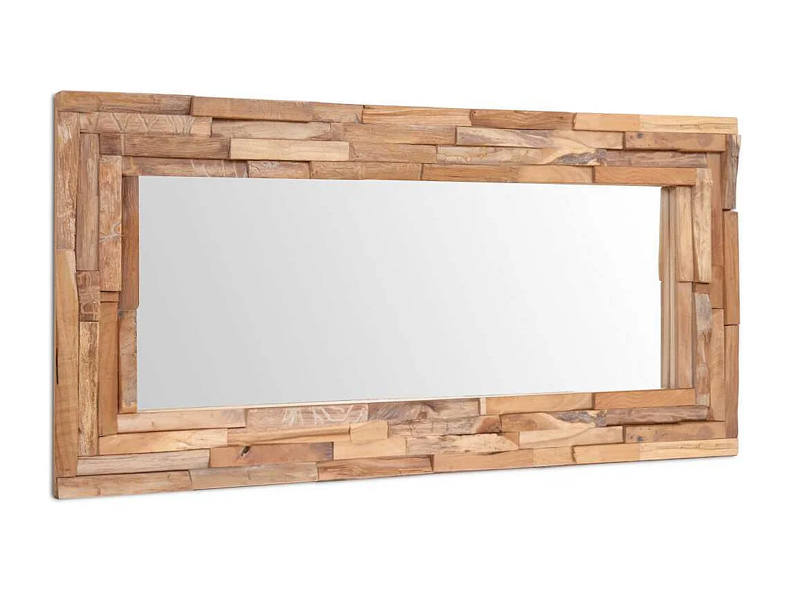 Dekorativer Spiegel Teak 120x60 cm Rechteckig