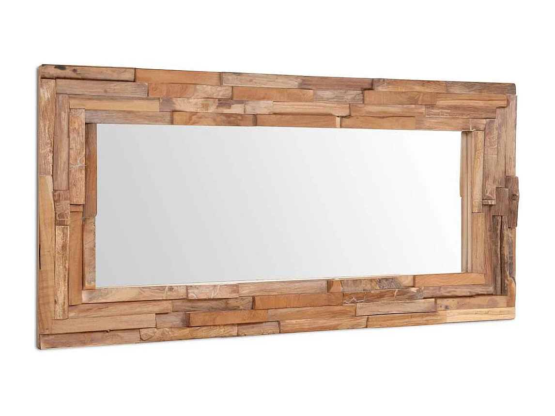 Dekorativer Spiegel Teak 120x60 cm Rechteckig