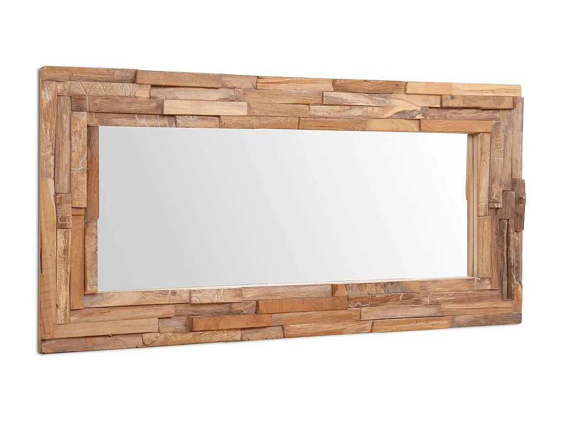 Dekorativer Spiegel Teak 120x60 cm Rechteckig