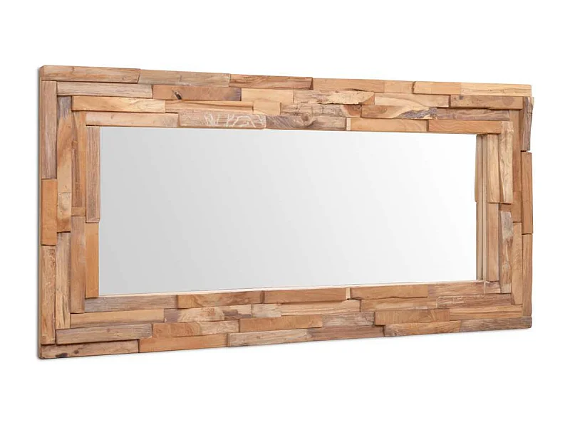 Dekorativer Spiegel Teak 120x60 cm Rechteckig
