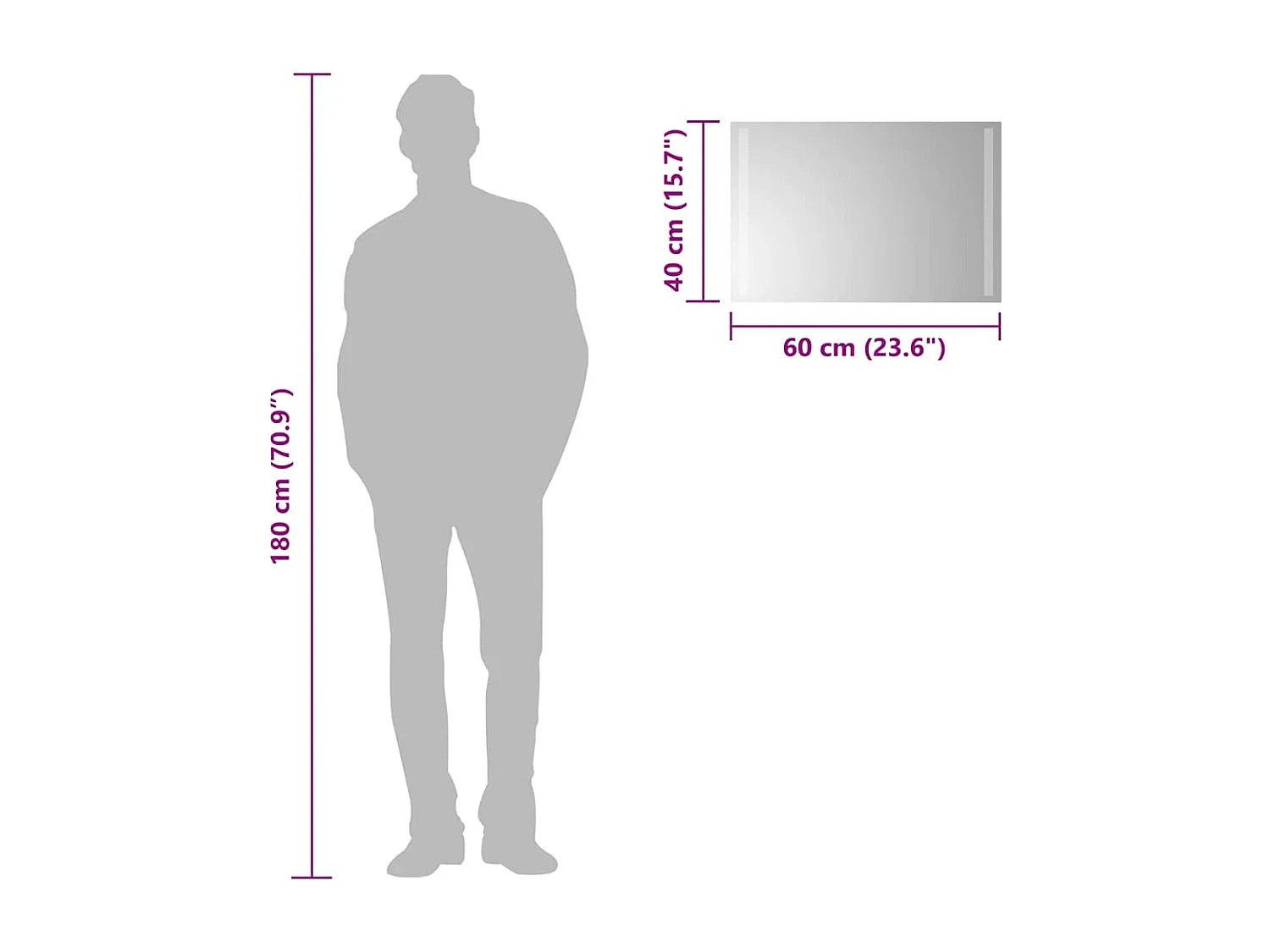 Miroir de salle de bain à LED 60x40 cm